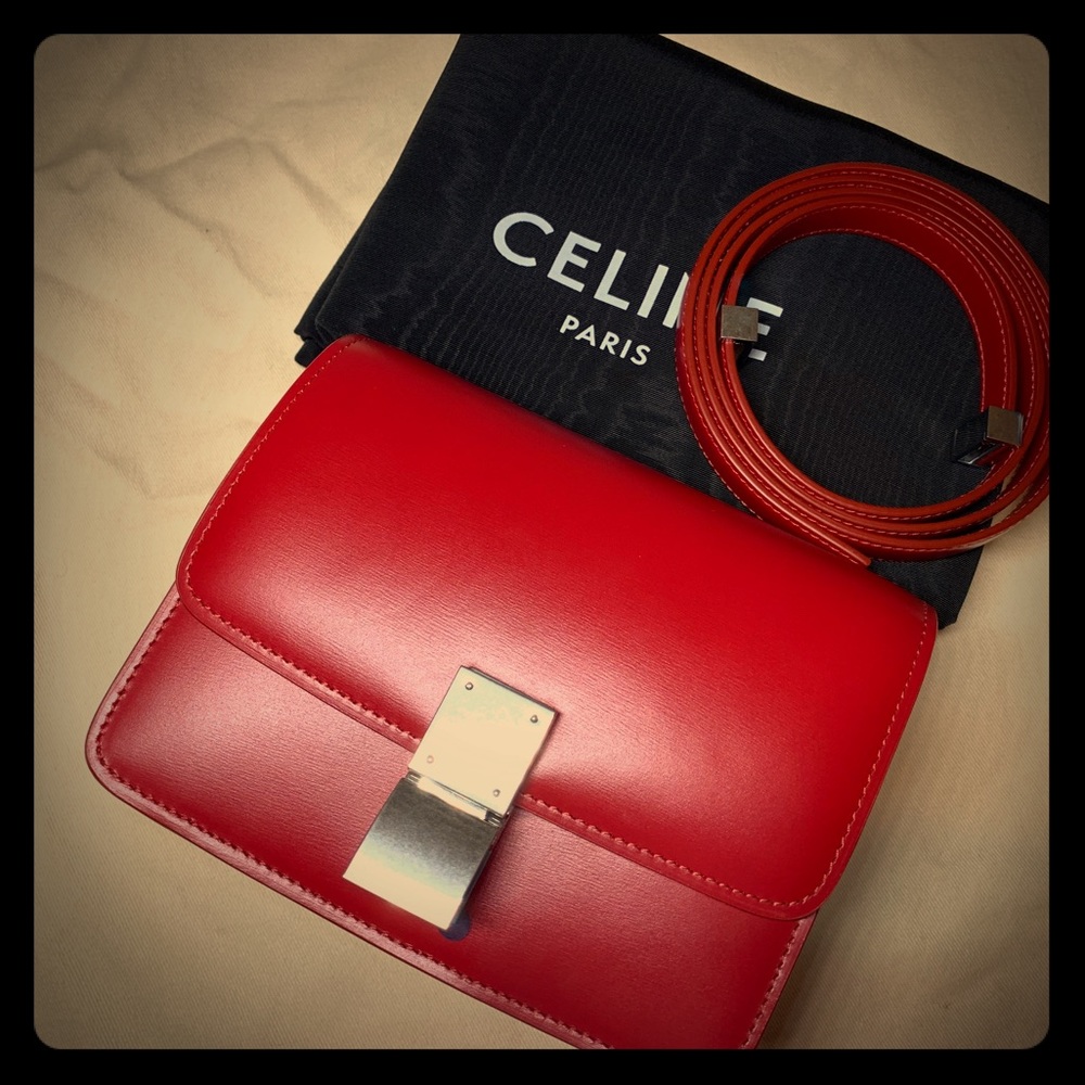 Celine Box mini classic RED silver